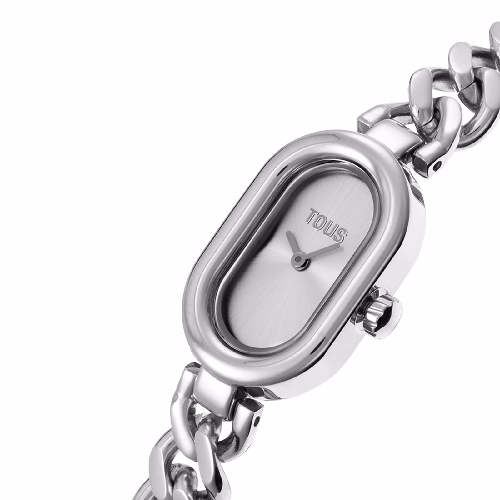 Reloj analógico joya con brazalete cadena de acero Oval Time