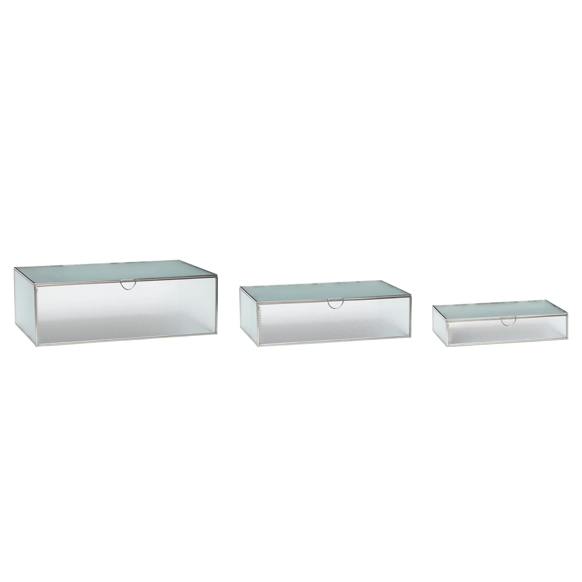 Hübsch Interior - Ripple Glasboxen, gefrostet (3er-Set)