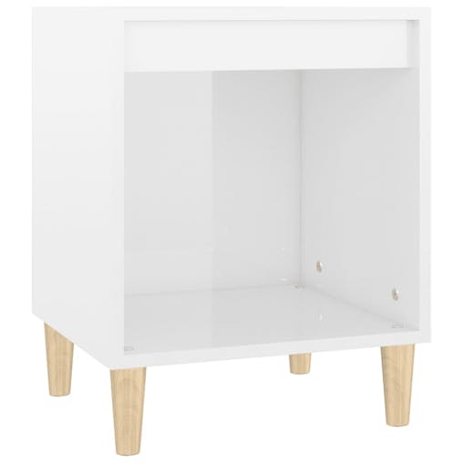 NNEVL Bedside Cabinets 2 pcs High Gloss White 40x35x50 cm