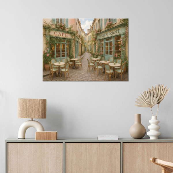 Obraz do salonu jadalni, Paryż Restauracja Kawiarniaw stylu Boho 30x20