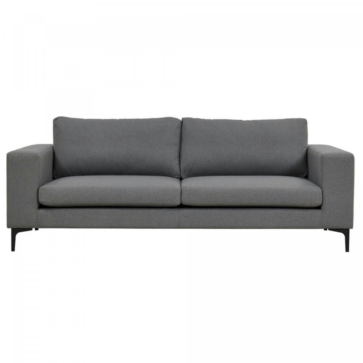 SHABNAM - Canapé moderne 3 places en tissu gris