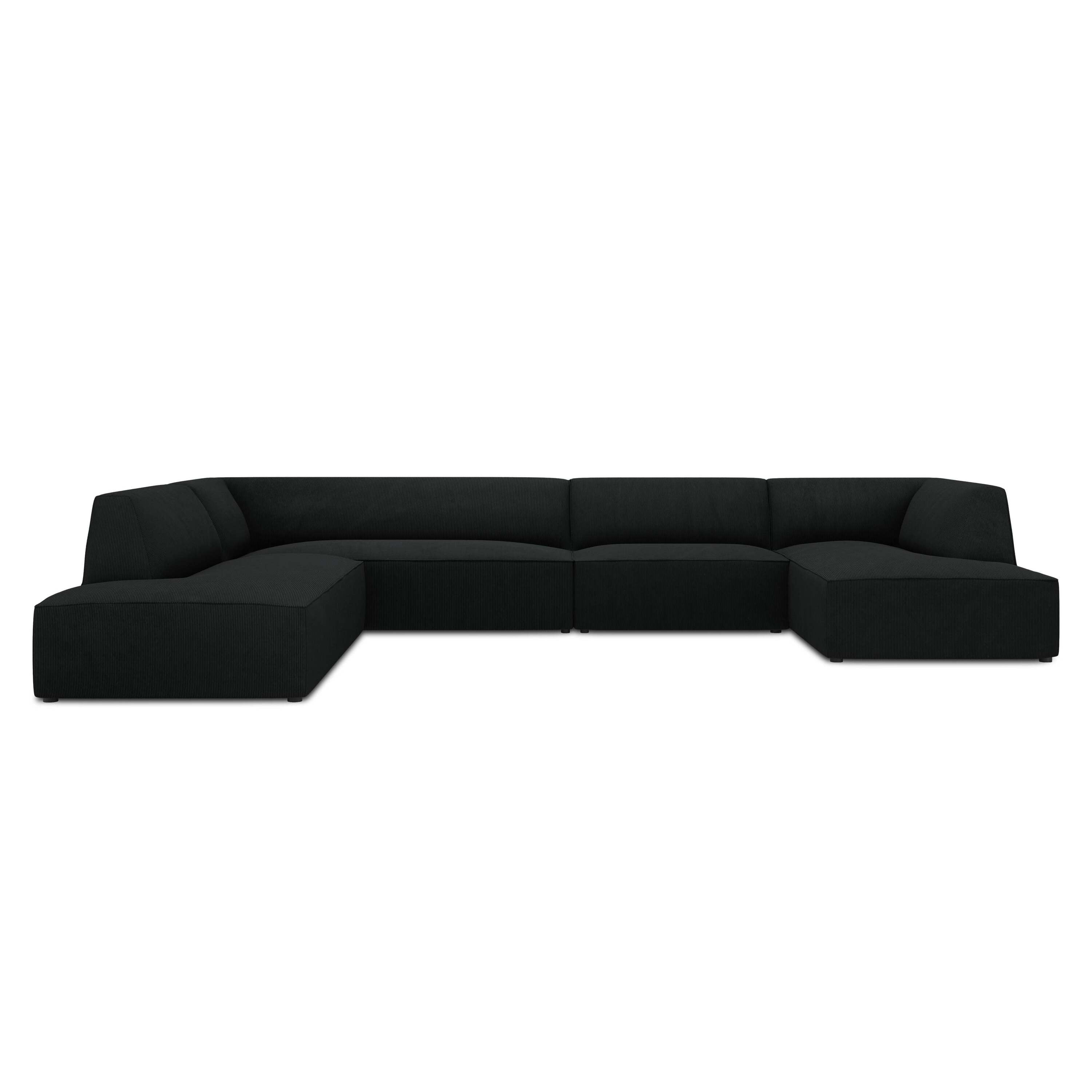 Windsor & Co Sao U-bank - Hoek Links - Ribstof - Zwart