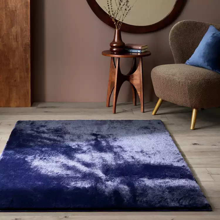 Habitat Cosy Soft Navy Short Pile Rug - 150x80cm