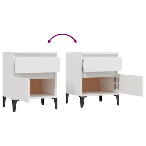 NNEVL Bedside Cabinets 2 pcs White 40x35x50 cm