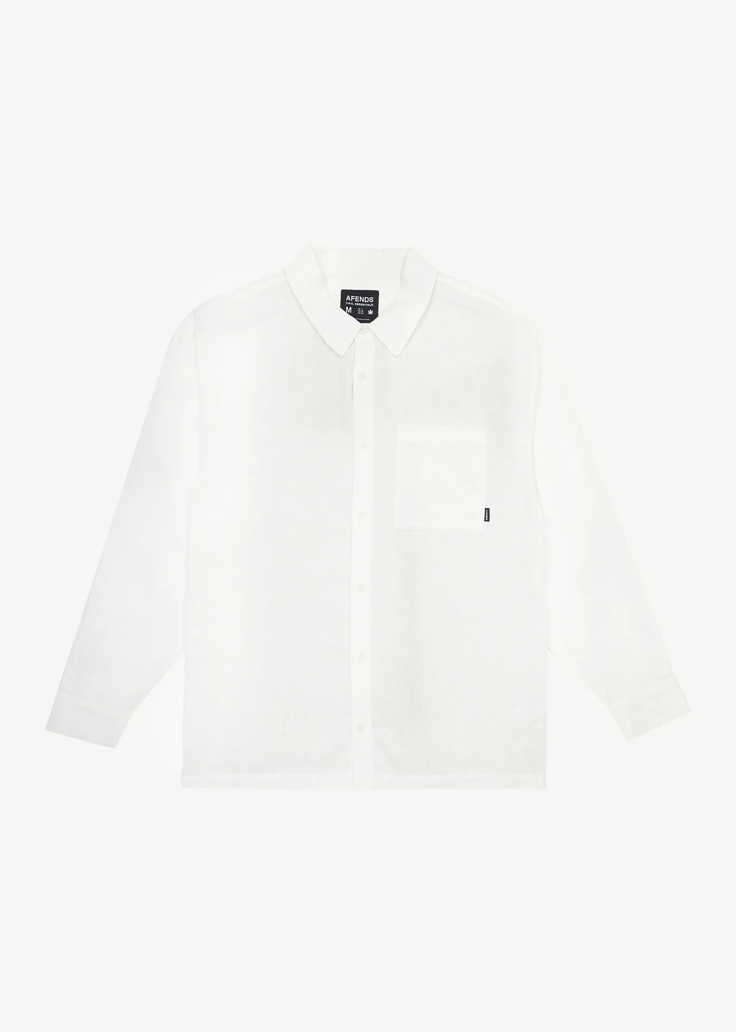 AFENDS Mens Everyday - Long Sleeve Shirt - White