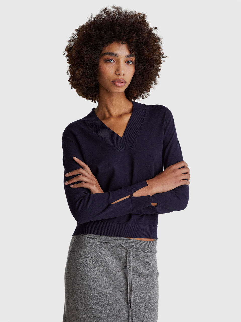 Sweater with V-neck