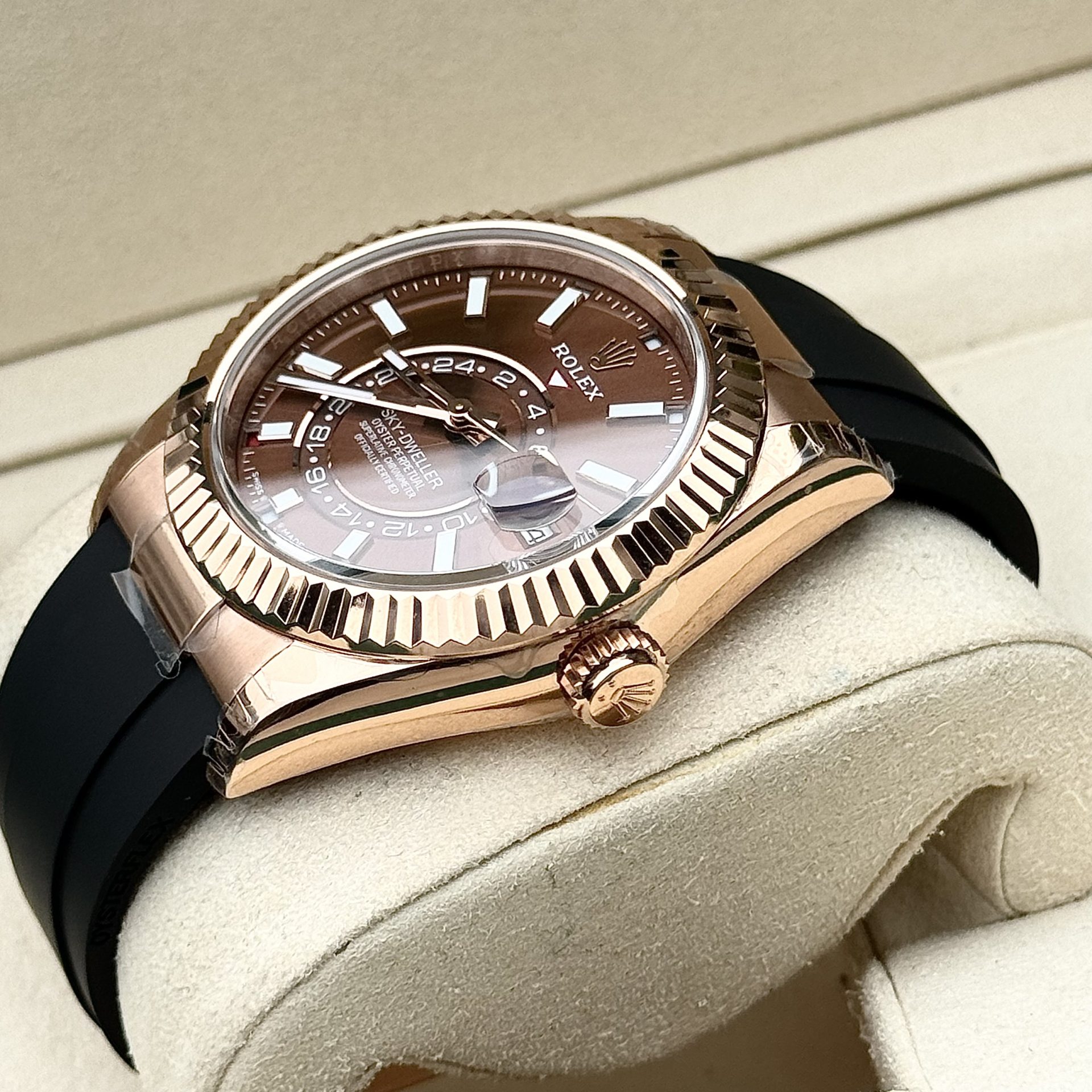 Rolex Sky-Dweller 336235 RG Plated Chocolate Dial 42mm Oysterflex AAA Replica