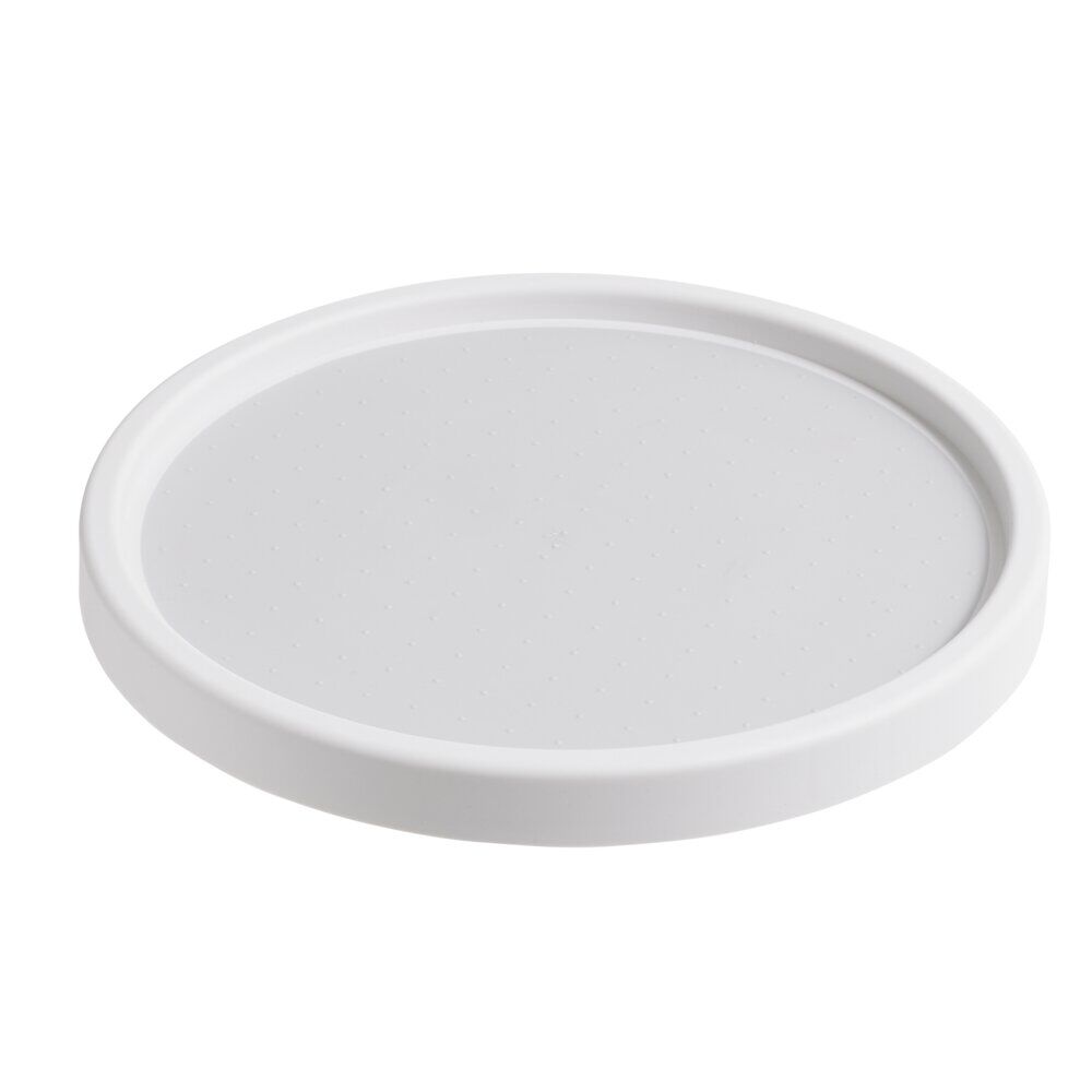 Plateau de rangement rotatif plastique blanc Ø25xH2,5cm