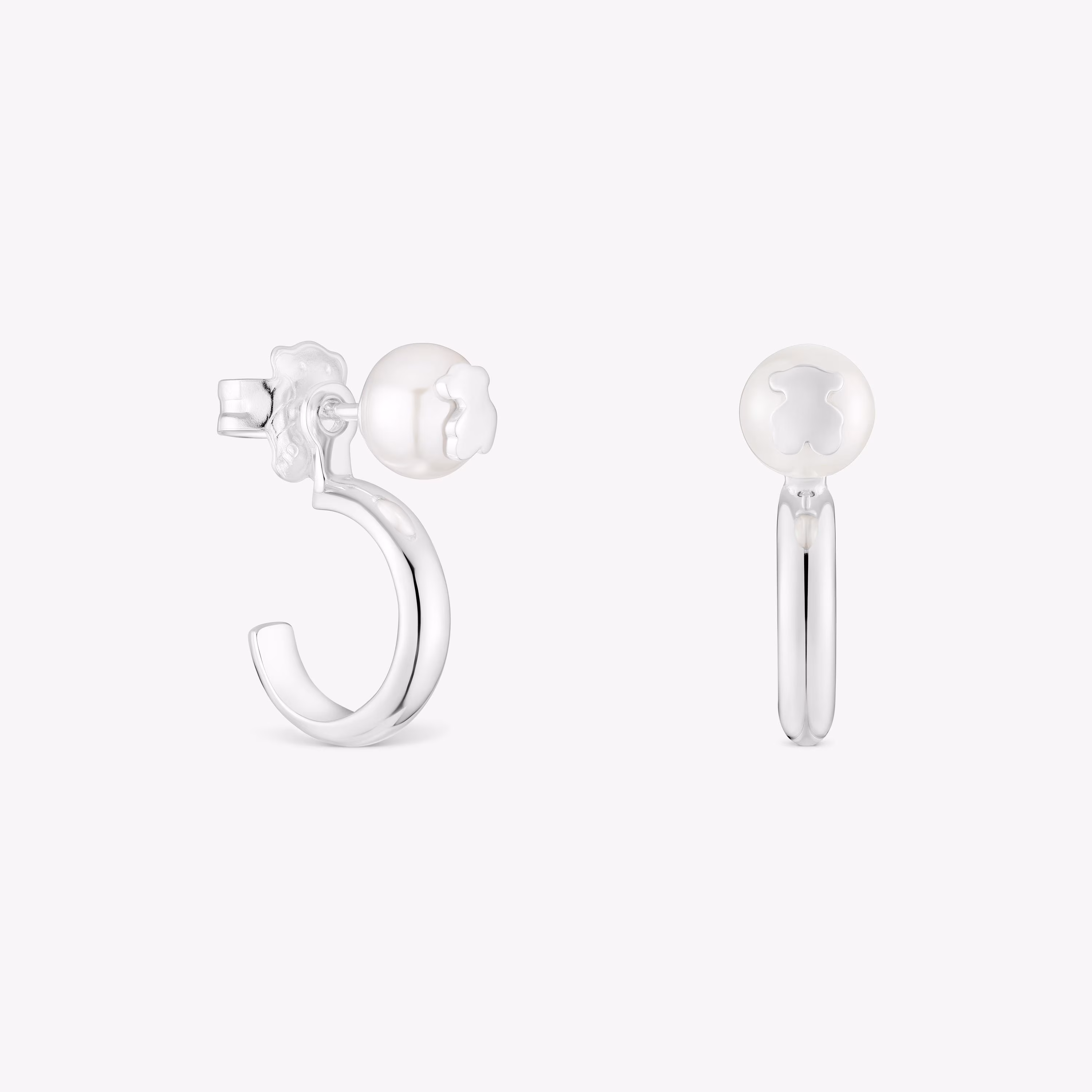 Pendientes de aro en  plata y perlas cultivadas Icon Pearl