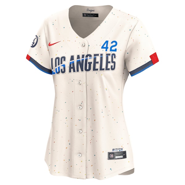 Jackie Robinson Los Angeles Dodgers Nike Women's City Connect Retired Limited Jersey - Cream