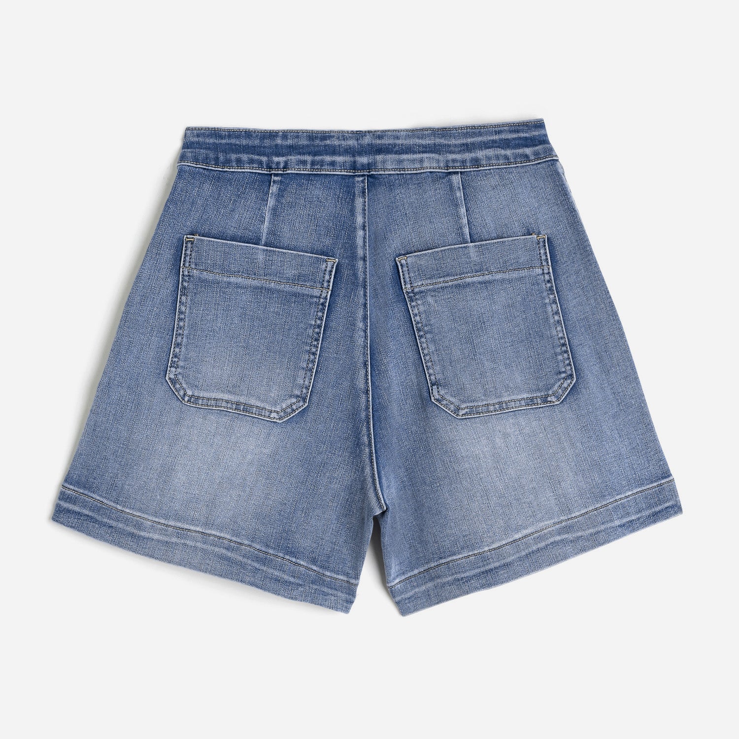 Short à pont TEXTO en jean bleu