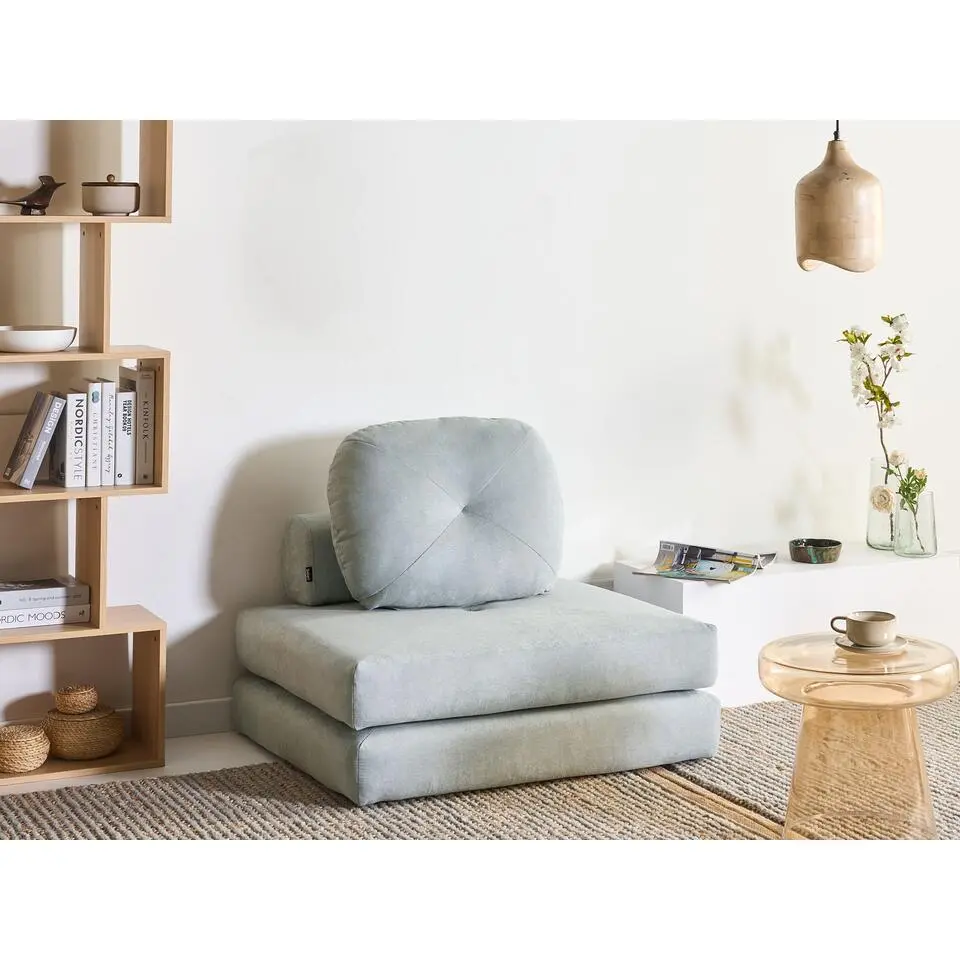 OLDEN - Slaapbank - Lichtblauw - Stof