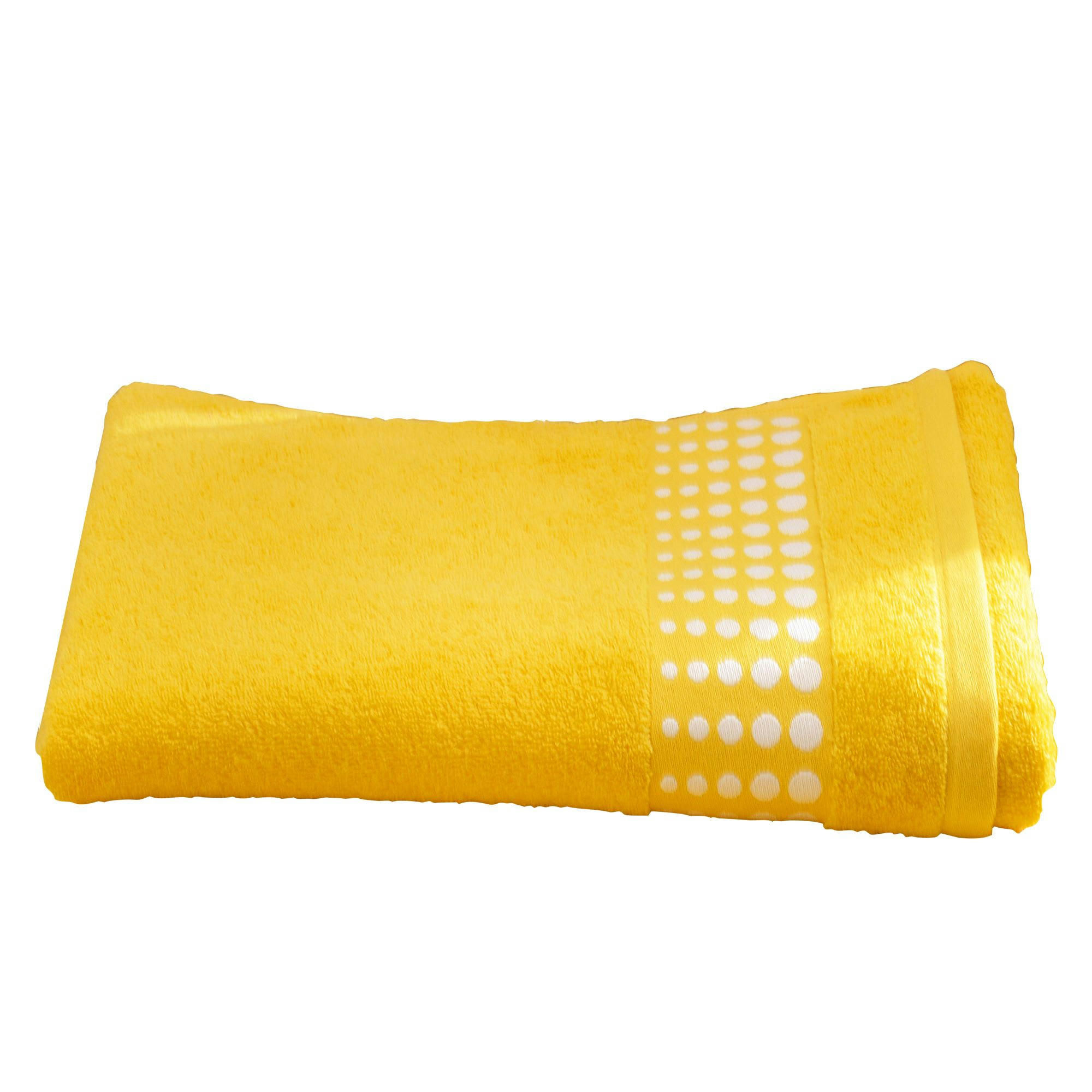 POISMINI - Serviette de toilette 50x90 jaune en coton 450 g/m²