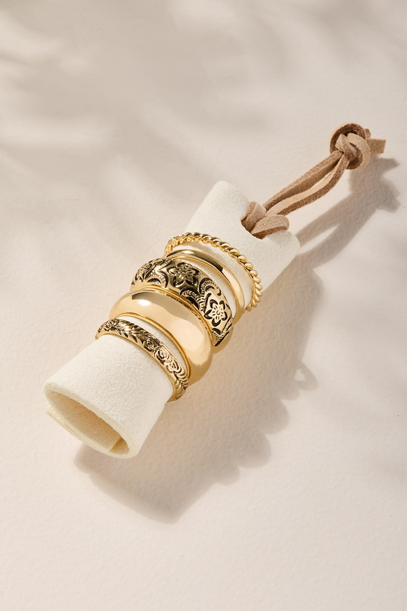 Susana Embossed Ring Set