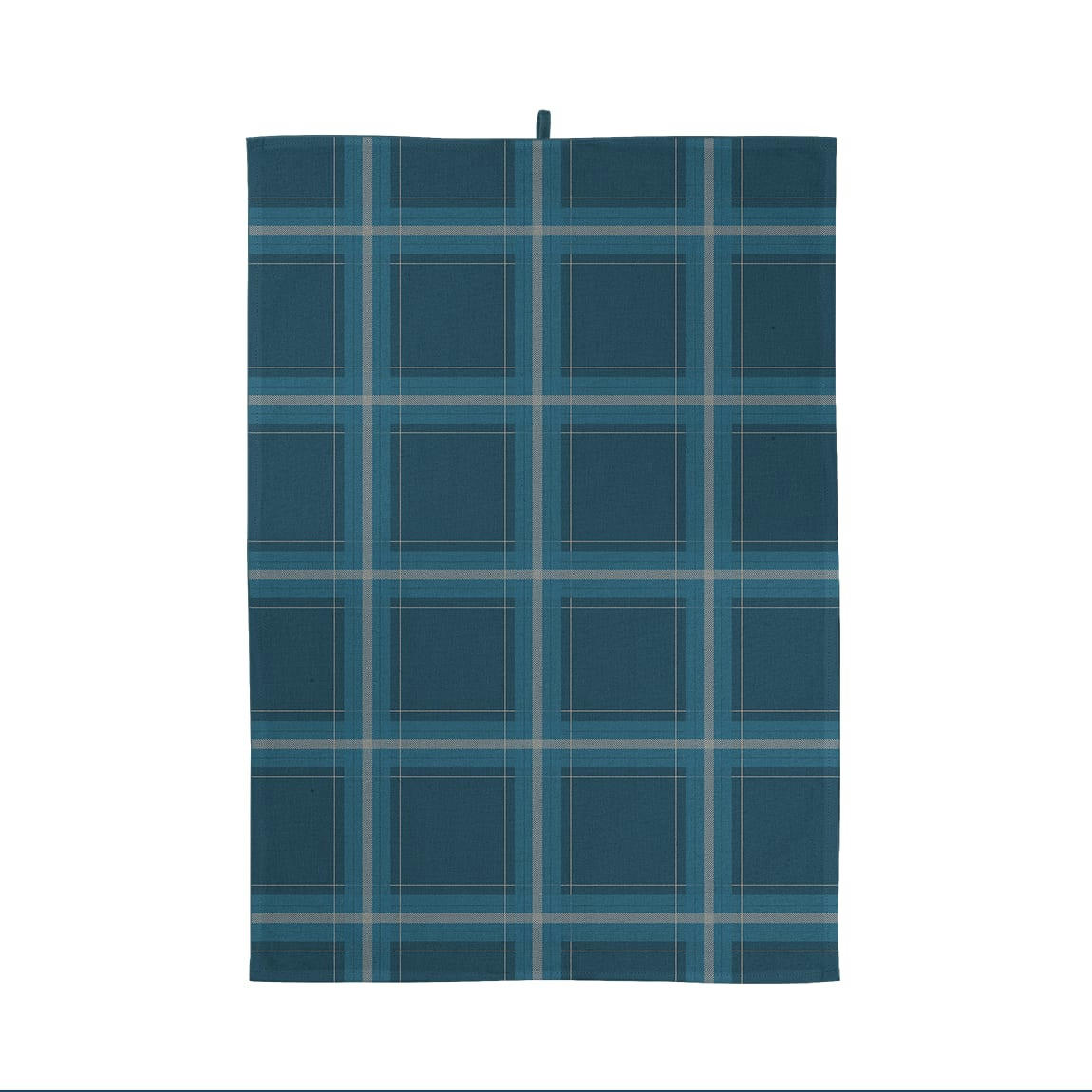 - torchon à carreaux coton bleu