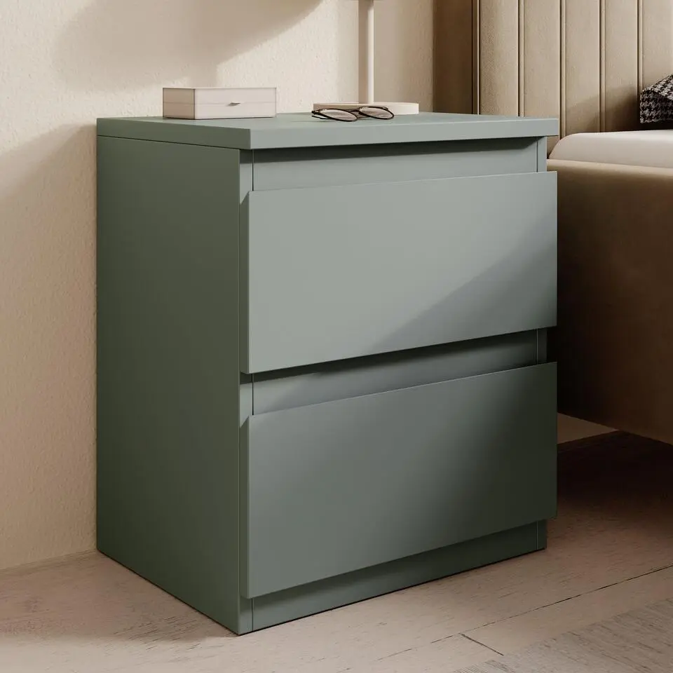 Meubella - Eskar - Nachtkastje - Groen - 42x32x49 cm