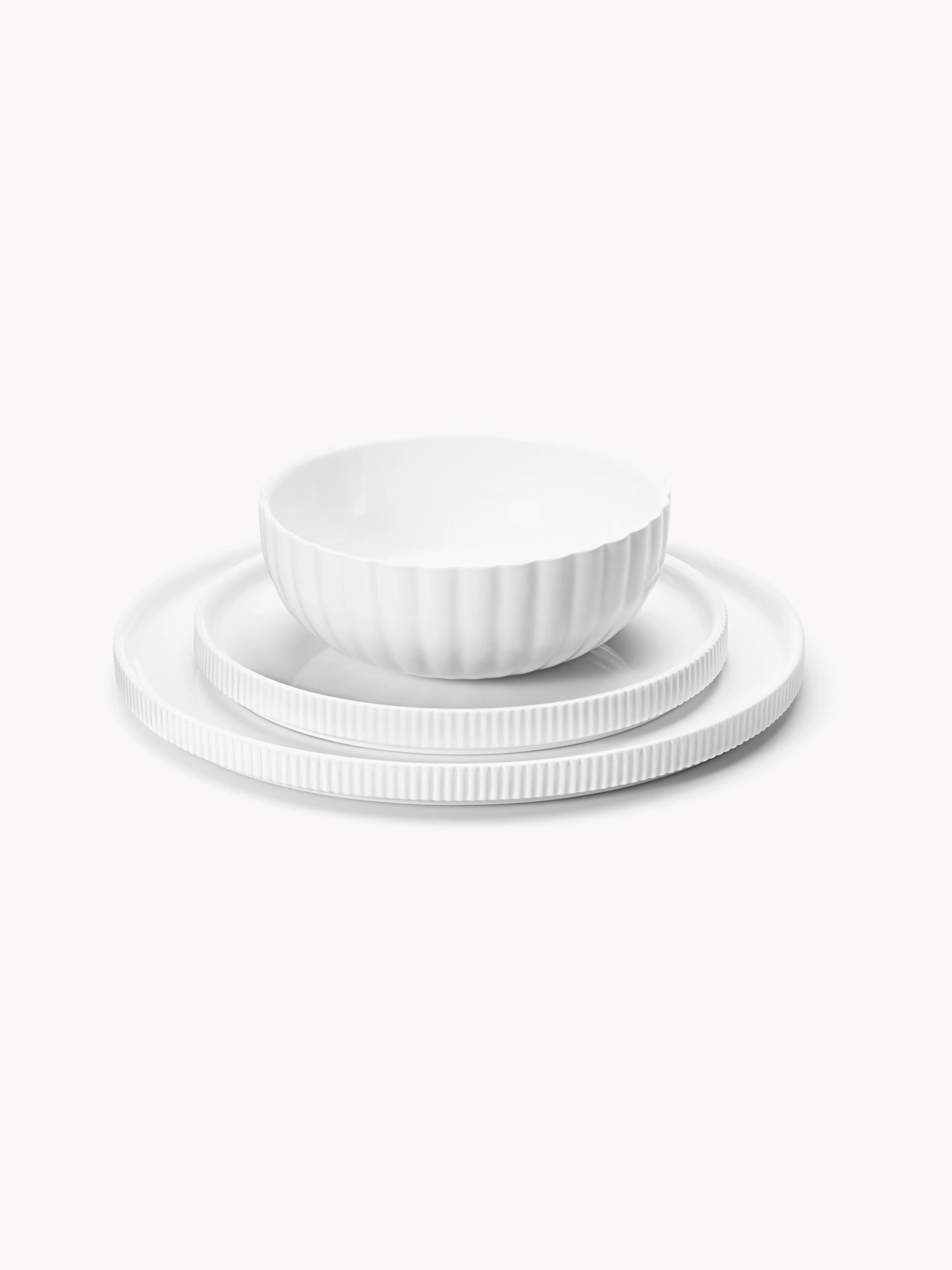 Geschirr-Set Bernadotte aus Porzellan, 1 Person, 3er-Set