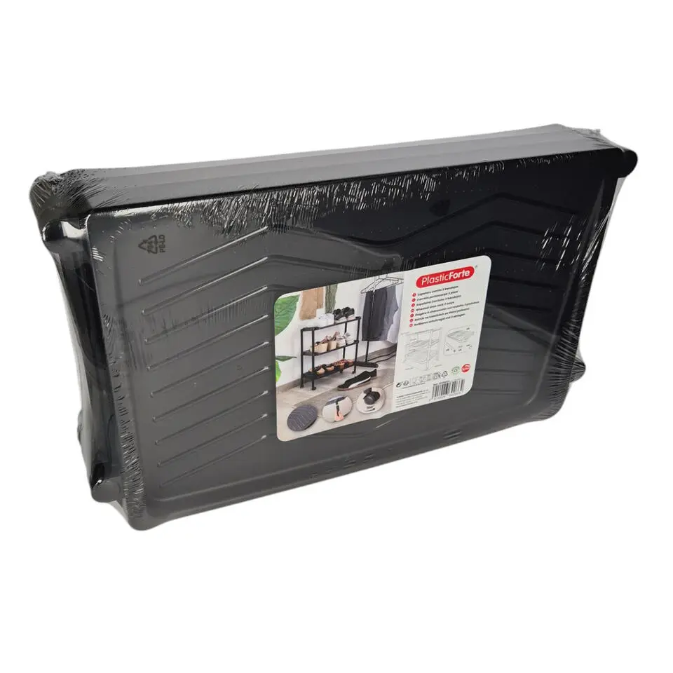 Plastic Forte Schoenenrek - 3-laags - 50 x 30 x 63 cm - op wielen