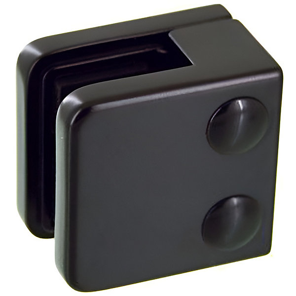4 x Pince à verre plate modèle 01 - Ep. verre 6,76 mm - Zamak noir RAL 9005