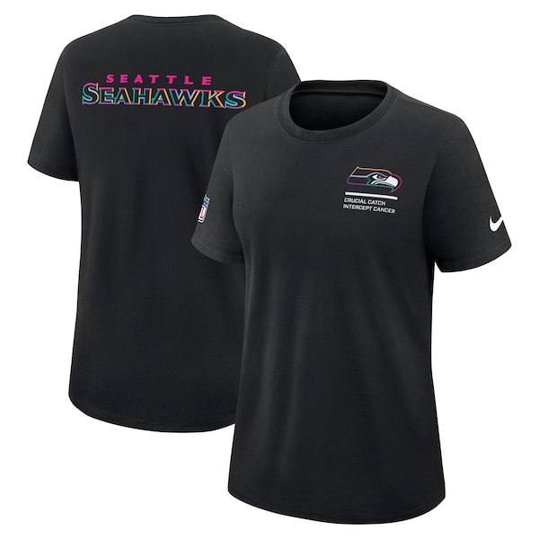 Seattle Seahawks Nike Women's 2025 NFL Crucial Catch Tri-Blend Dri-FIT T-Shirt - Black
