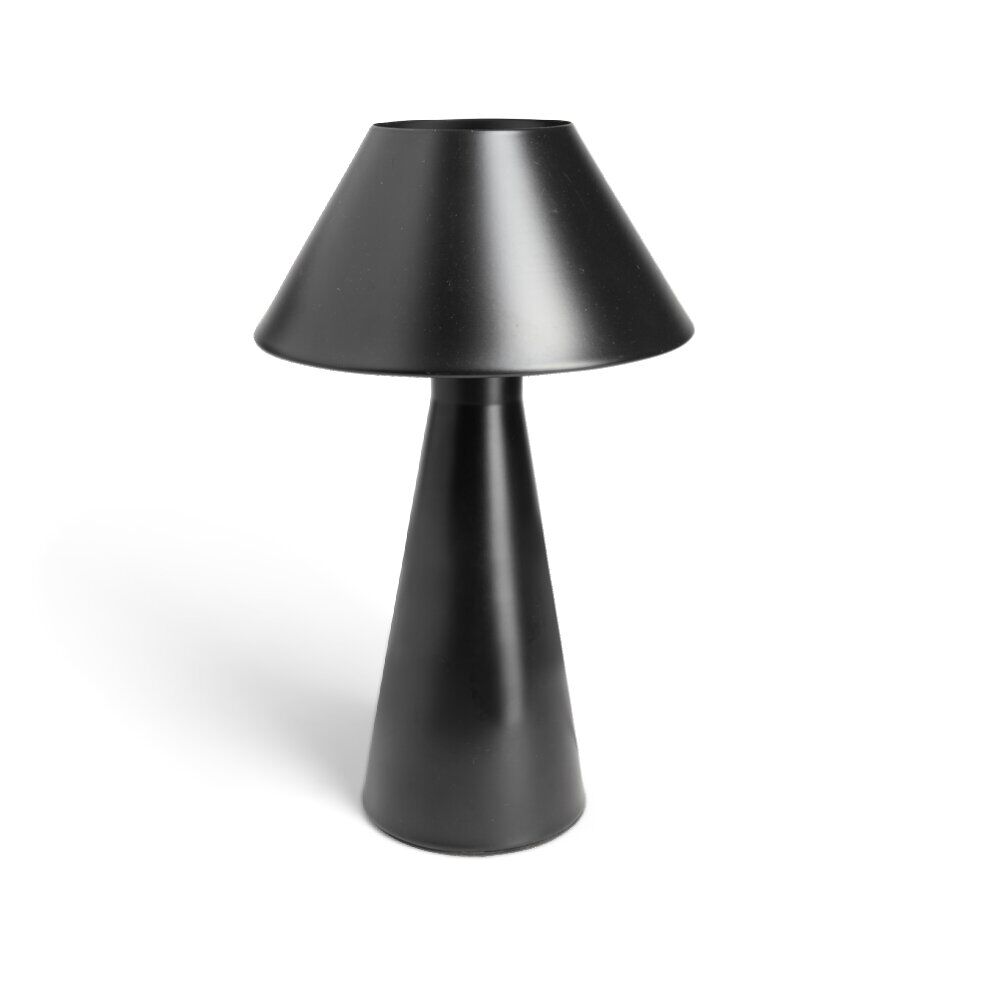 Lampe à poser tactile conique métal noir Ø21xH27cm
