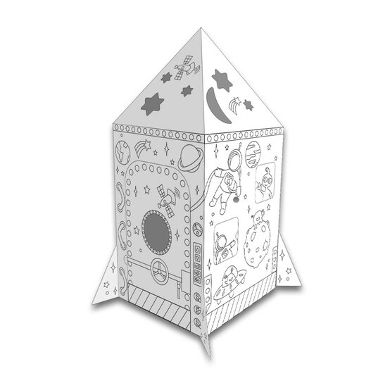 Colour-In Cardboard Rocket