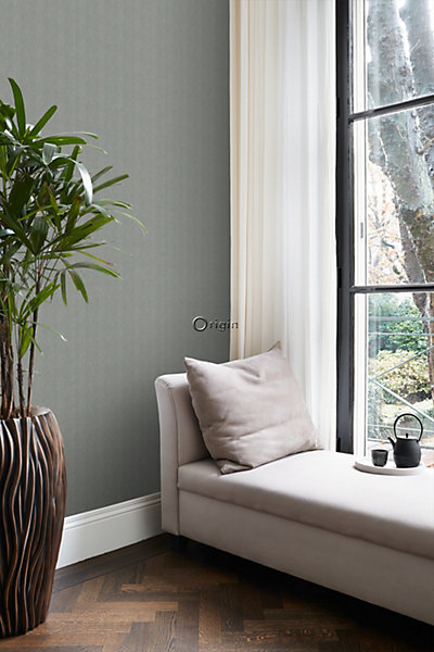 Origin Wallcoverings papier peint tissage à chevrons bleu gris 53 cm x 10.05 m