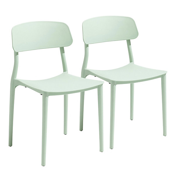 Lot de deux chaises en polypropylène vert mentheOviala