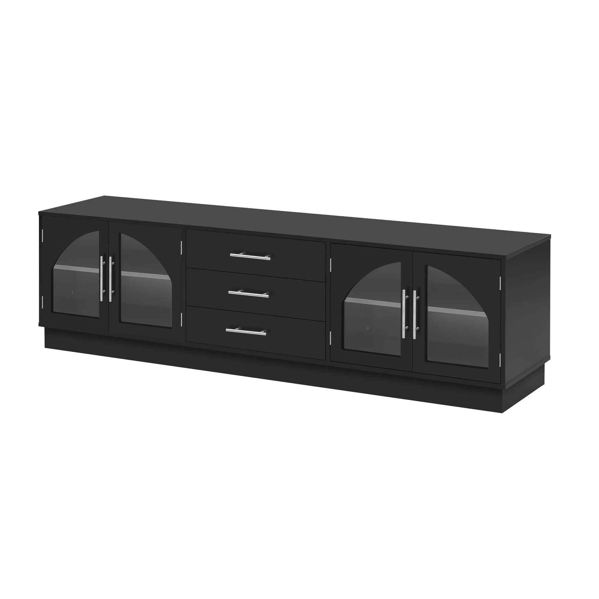 Modern TV Stand for 75 TVs with Adjustable Shelves - 68.9 D x 15.7 W x 19.8 H