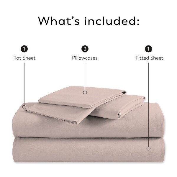 Purity Home 300TC Organic 100% Cotton Cool Crisp Percale Sheet Set