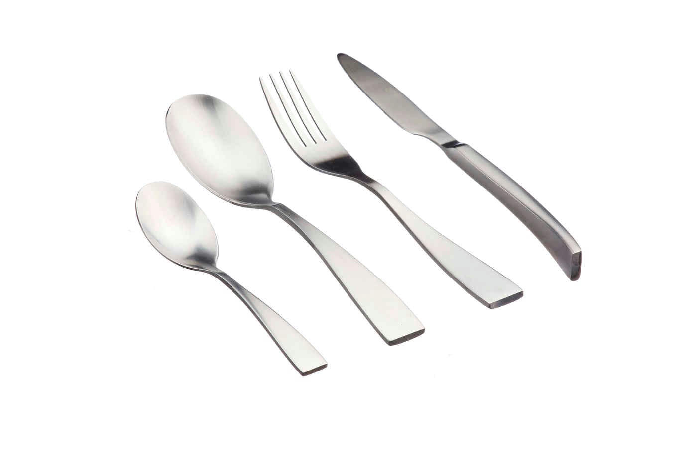 NUDE - Lot de 24 couverts de table en inox argent