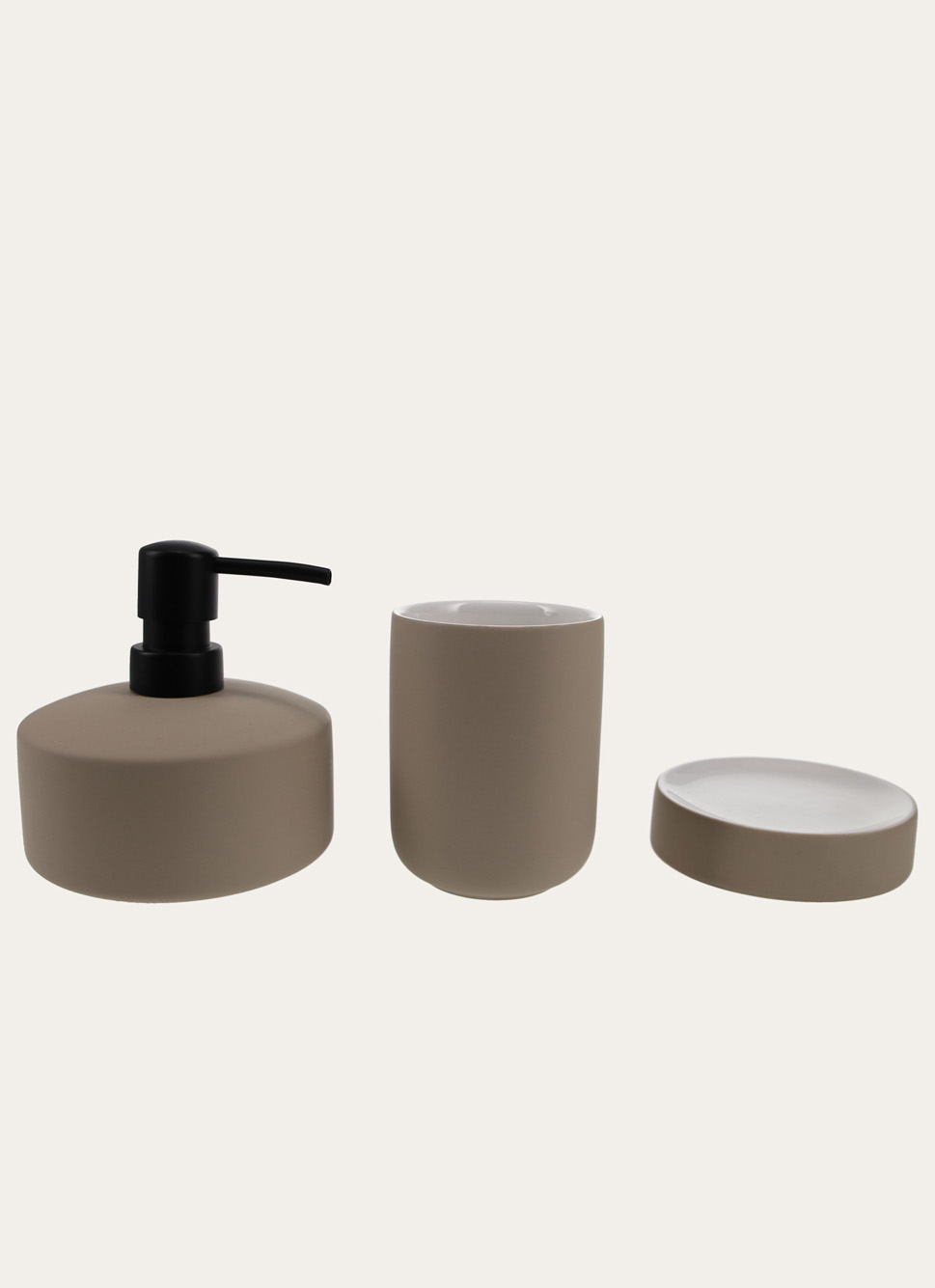 DISTRIBUTEUR DE SAVON EN GRÈS TAUPE