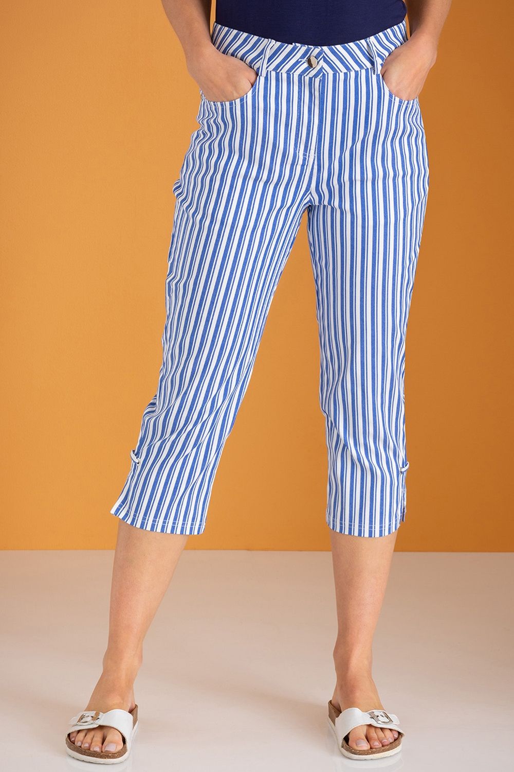 Klass. Striped Cropped Trousers