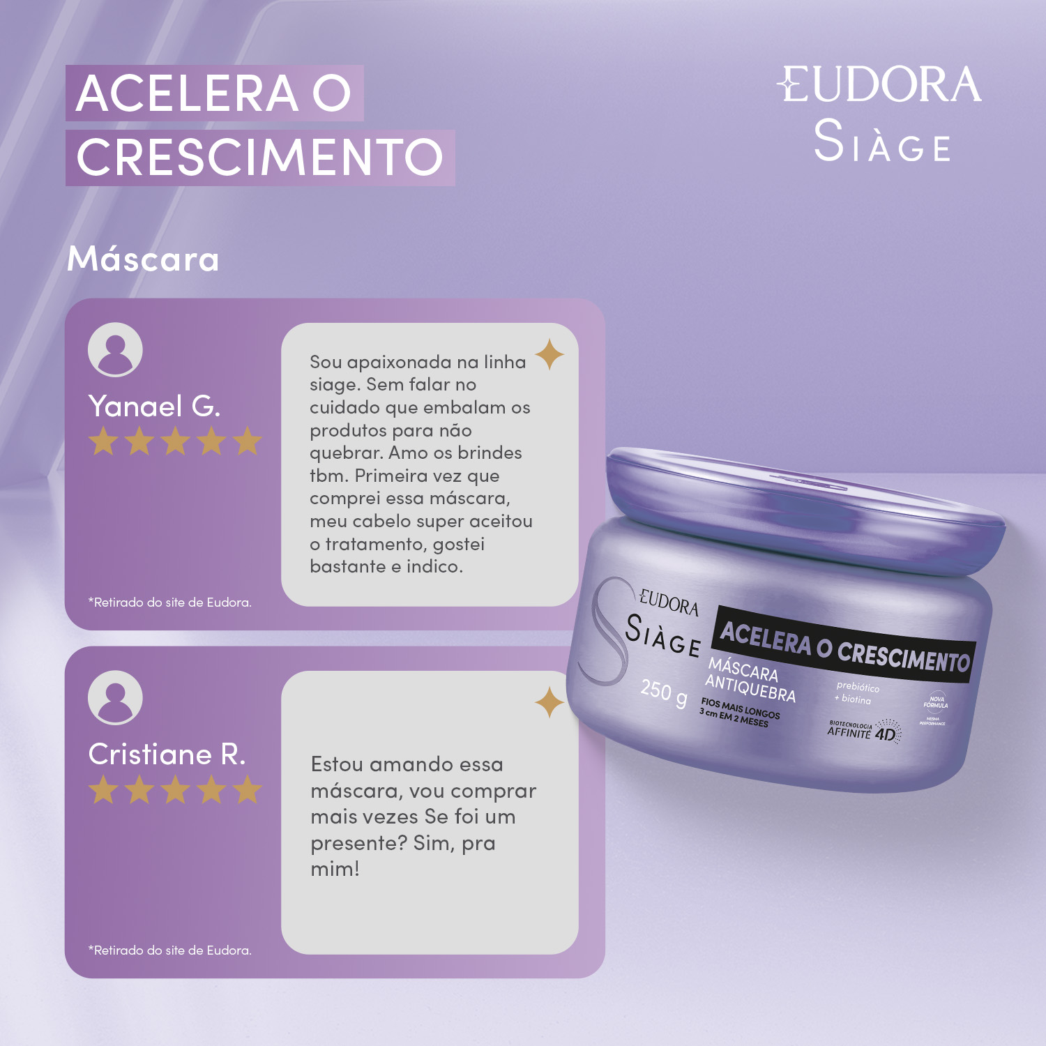 Máscara Capilar Siàge Acelera o Crescimento 250g