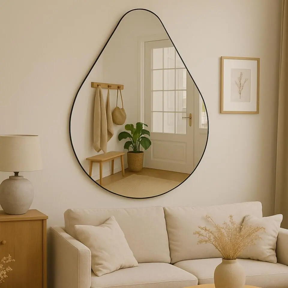 MISOU Spiegel Druppel Design Britta - Zwart