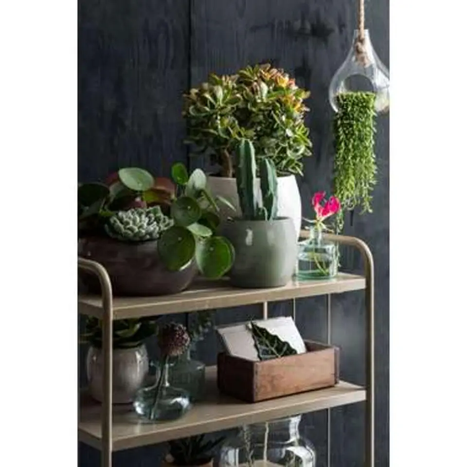 Mica Decorations Plantenpot - groen - glans - keramiek - 28 x 26 cm