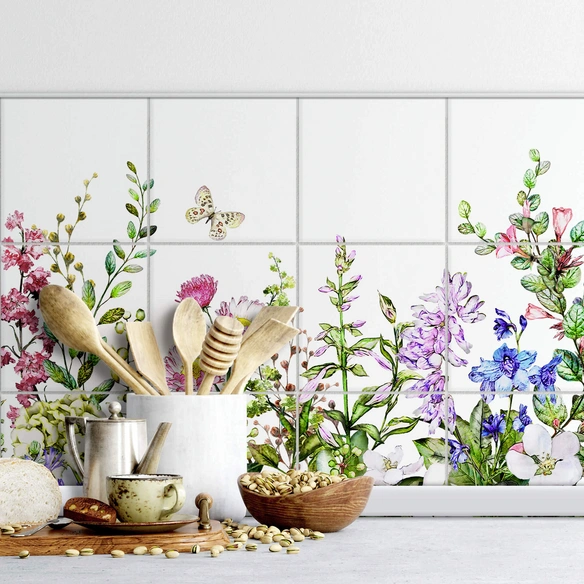 Fliesenaufkleber »Blumenwiese«, selbstklebend