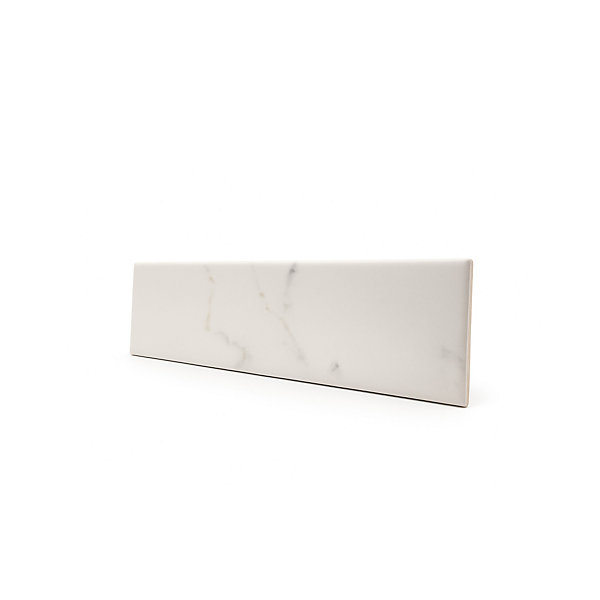 Faïence murale effet marbre calacatta blanc satin L.30 x l.7 cm, Minerra