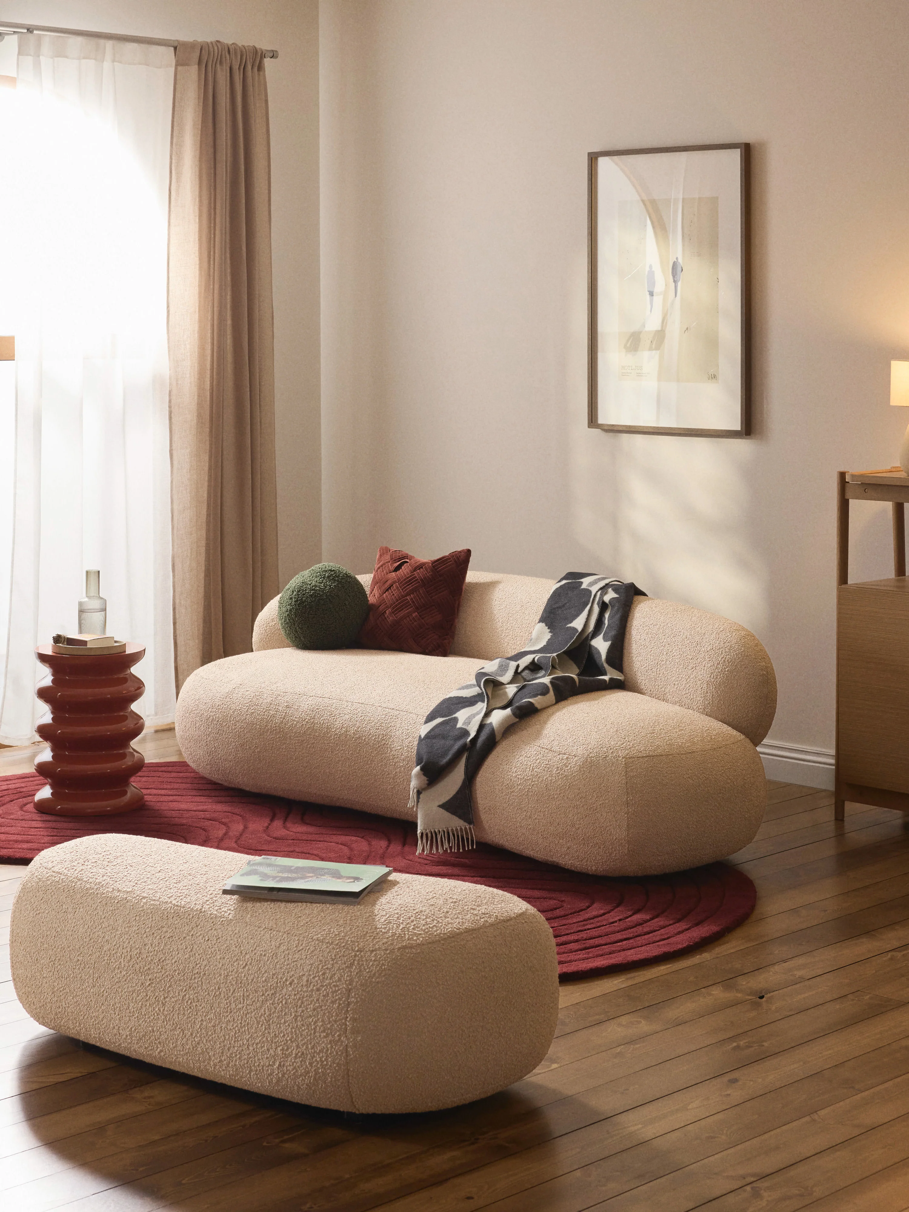 XL Sofa-Hocker Alba aus Bouclé