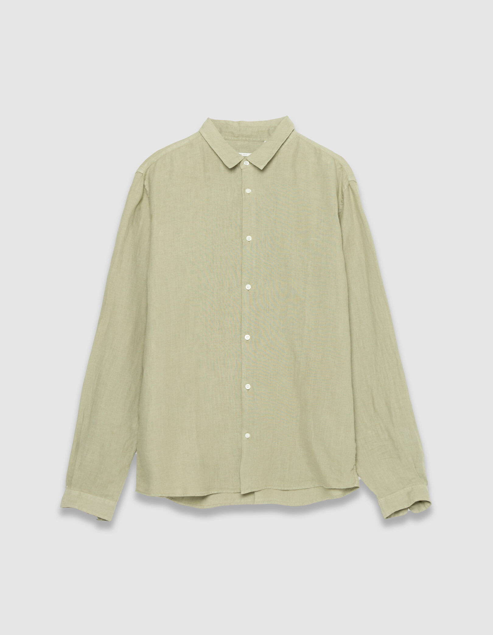 Chemise slim verte 100% lin Homme