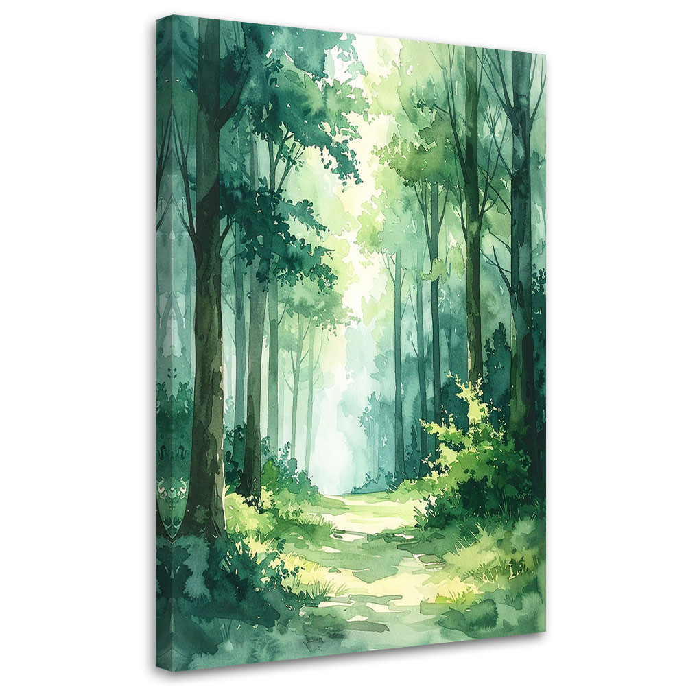 Obraz do salonu sypialni biura, Zielony Las Krajobraz Natura 20x30