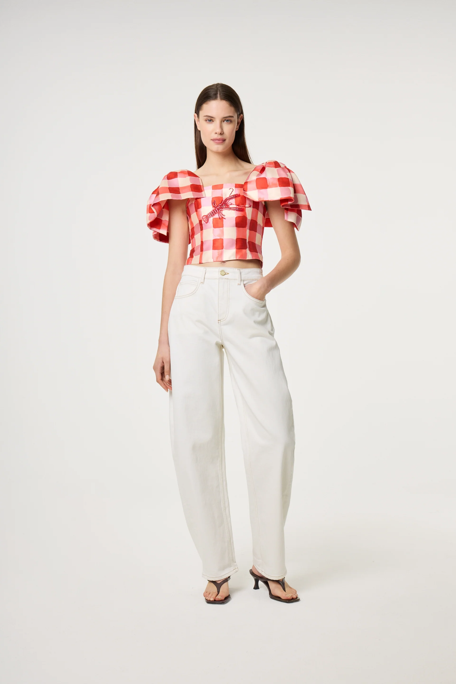 Lana Top | Tangerine Tango/Cosy White