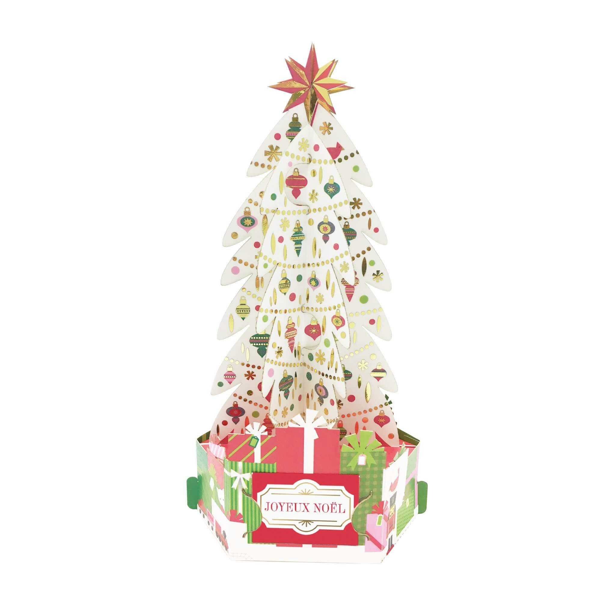 - Carte de voeux noël pop-up 3d sapin blanc