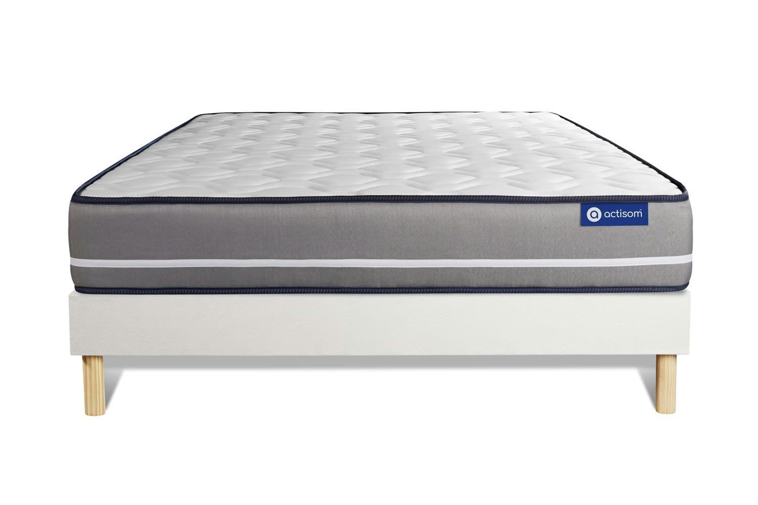 ACTIFLEX PUR - Ensemble 140x190 cm sommier kit blanc
