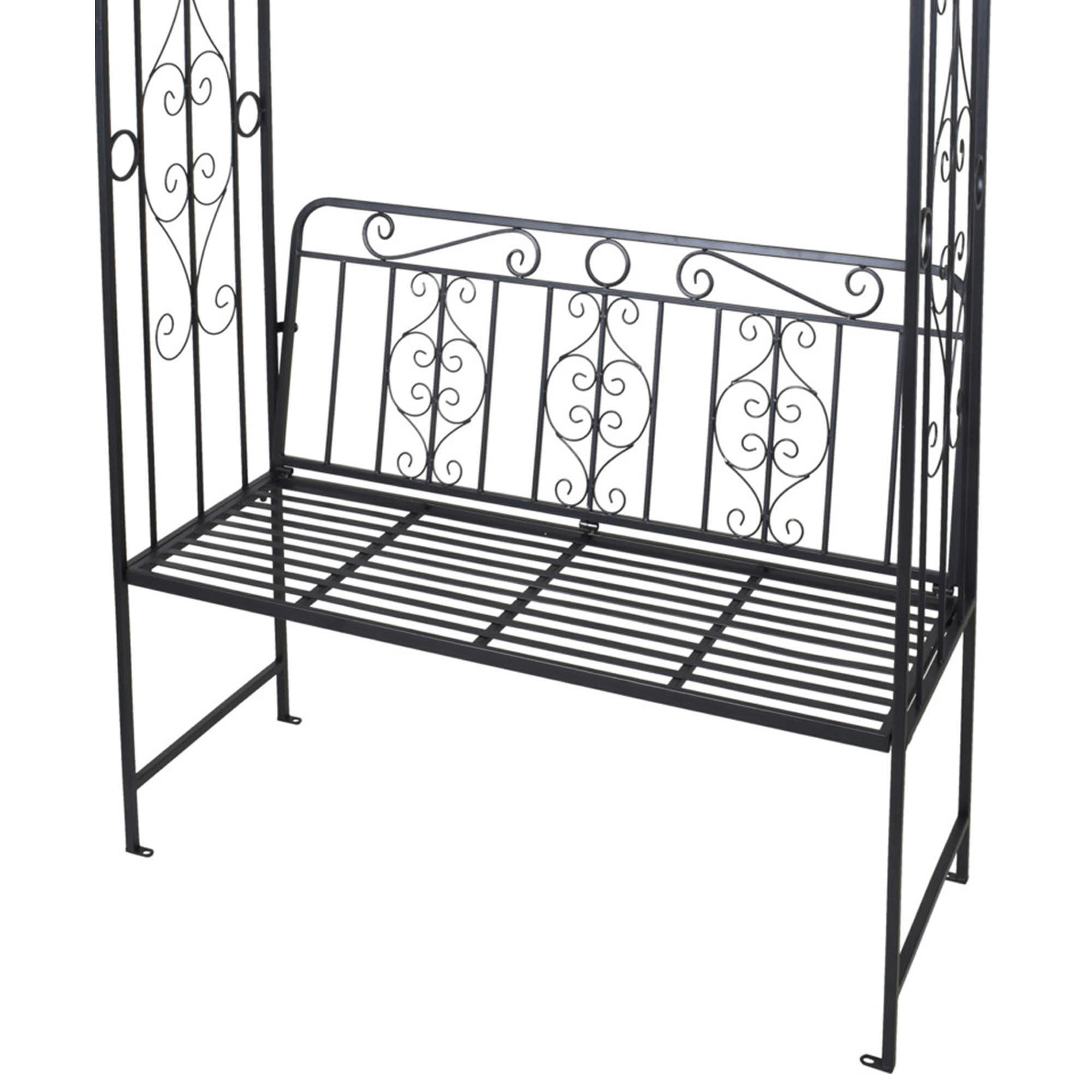 - Banc de jardin avec arche pour rosiers ou plantes grimpantes