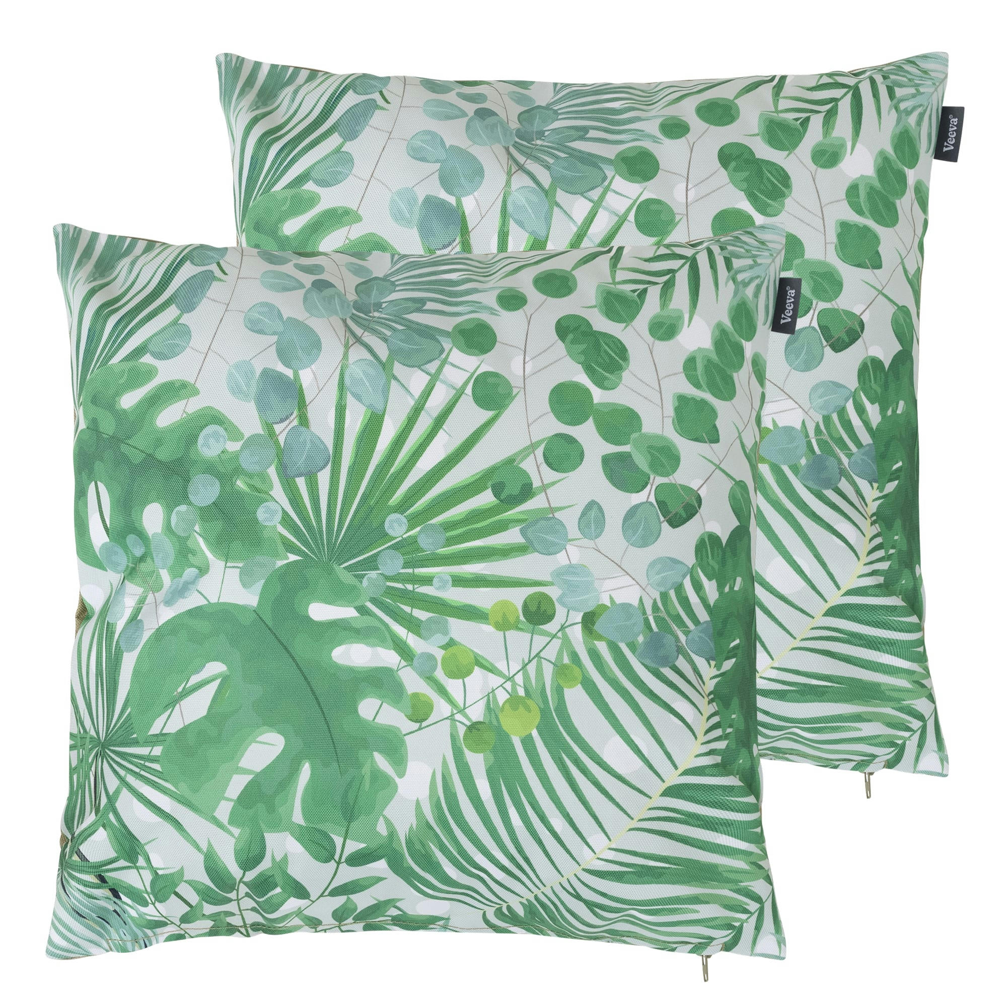 - Lot de 2 coussins d'extérieur eucalyptus 43x43