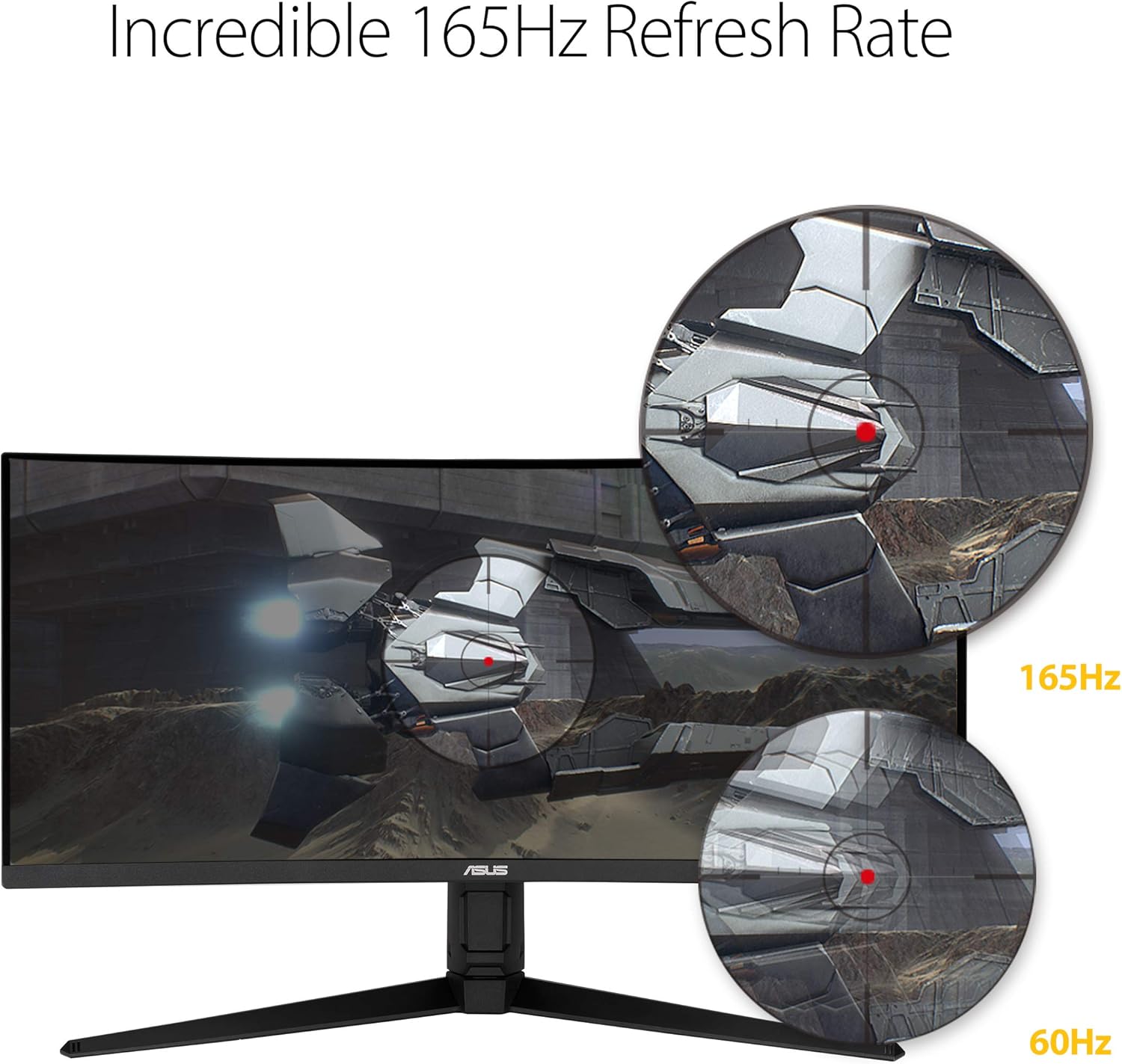ASUS VG34VQL1B TUF 34 Inch Curved Gaming Monitor - WQHD (3440x1440)  165Hz  1ms  Extreme Low Motion Blur  FreeSync Premium  Eye Care  Height Adjustable  DisplayHDR 400  DisplayPort  HDMI  USB
