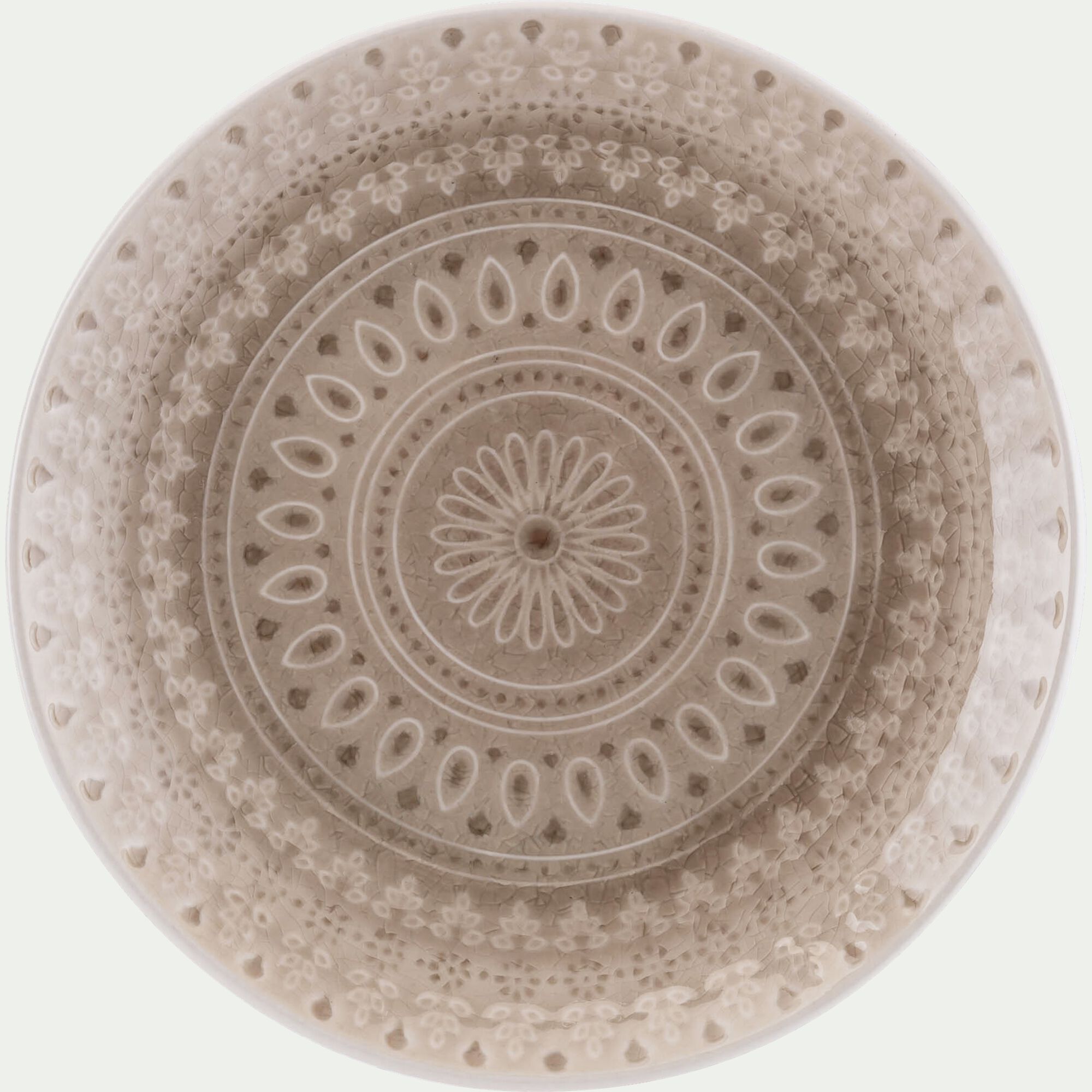 DOTS - Assiette à dessert à motifs en grès D20,7cm - beige alpilles