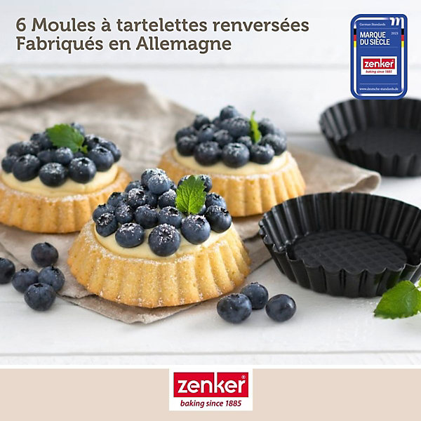 Lot de 6 moules à tartelettes 10 cm Zenker Black Metallic