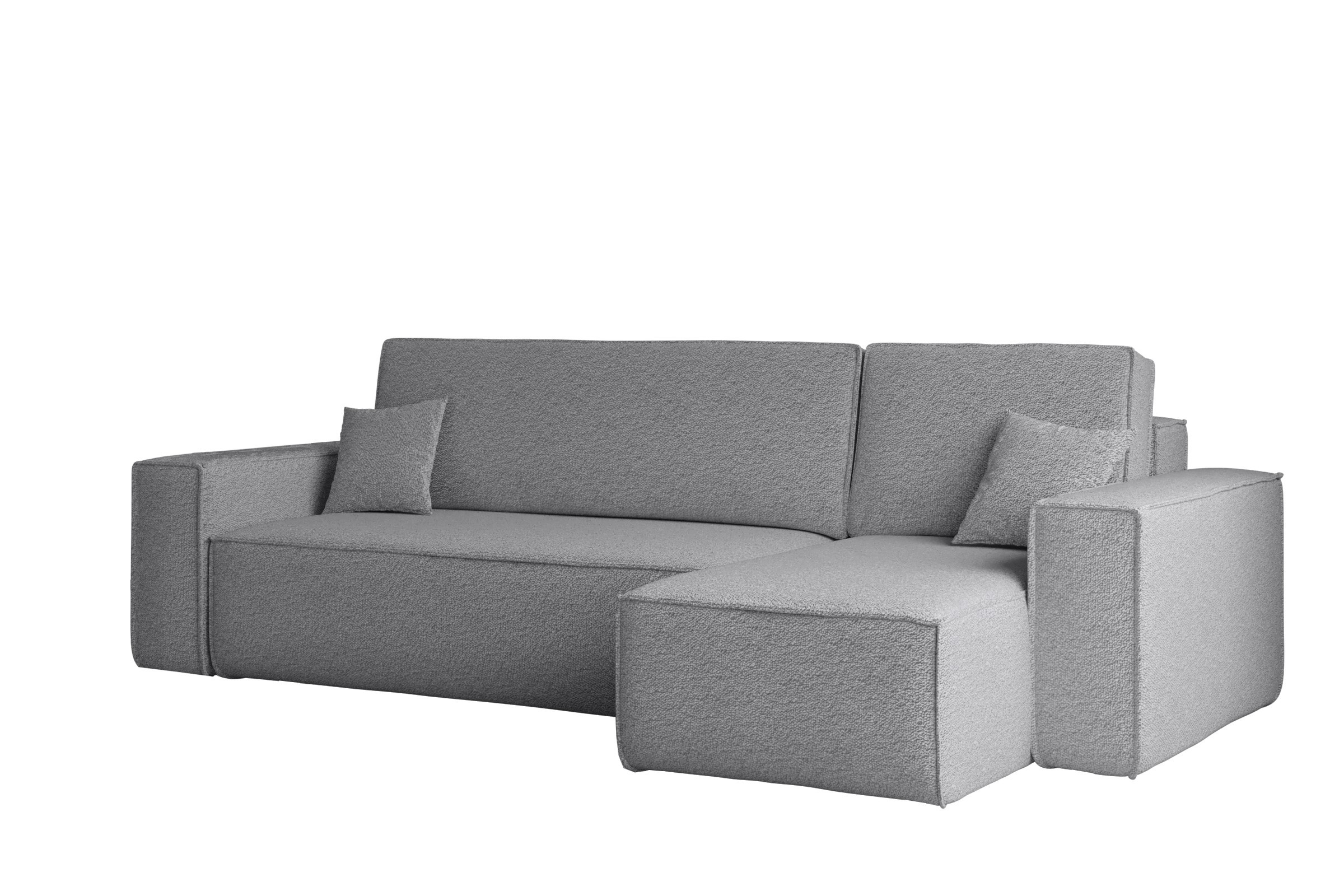 Sofa w kształcie L BEST, tkanina Abriamo, Szary Prawostronny